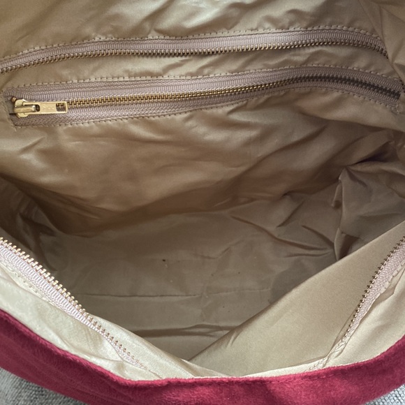 Deep Red Ultrasuede Happy Hobo bag - Picture 4 of 11